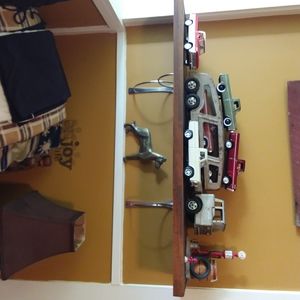 Antique Car Hauler with Trucks and Pump